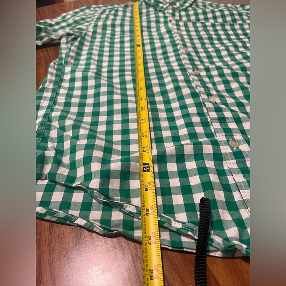 J.Crew Slim Fit Green & White Gingham Button-Down Shirt - size medium - Picture 5 of 8